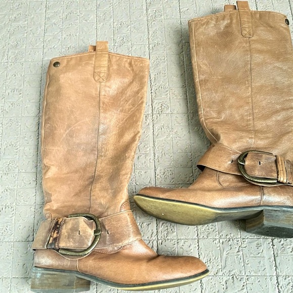 STEVE MADDEN Leather Knee-High Boots – Tan Cognac Riding Style 9 - Picture 2 of 7